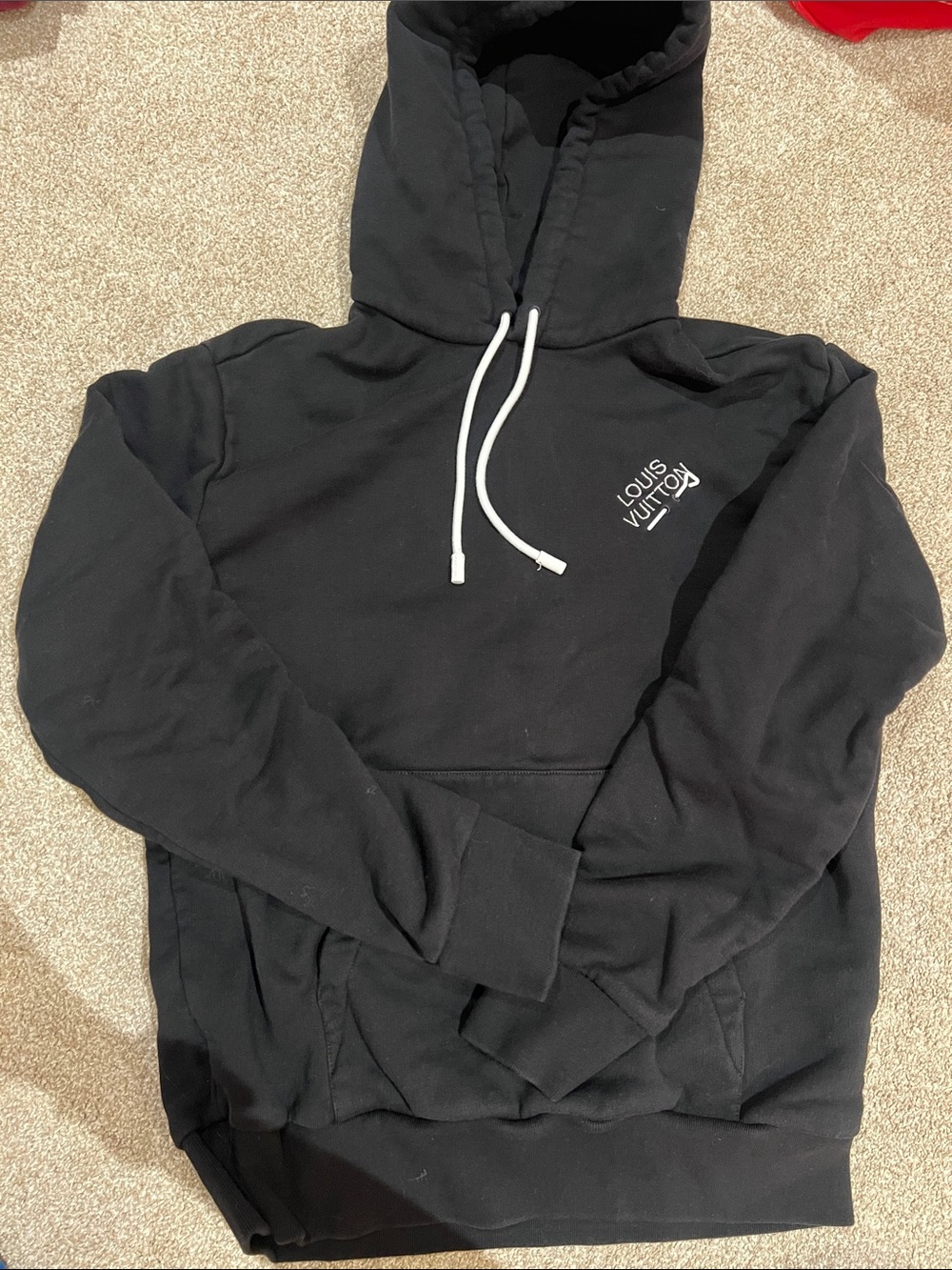 Louis Vuitton Black Crewneck Hoodie with Detailing